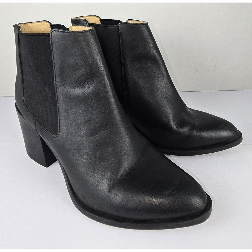 Nisolo Heeled Chelsea Boots Womens Size 7.5 Leather Ankle Boots Pull On Casual